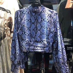 Topshop snakeskin crop top